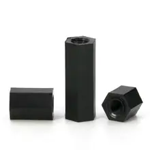 50pcs Black Nylon Spacer Screws #6