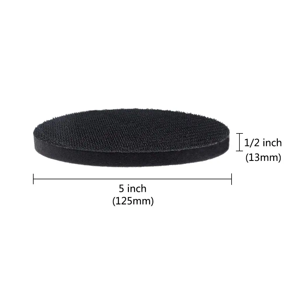 5PCS 5 Inch 125mm Kein Loch Interface Pad Haken und Schleife Weiche Dichte Schwamm Kissen Puffer Sichern Pad für Sander Schleif Pad