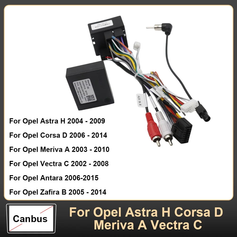 Car Stereo Wire Harness CAN Bus Decoder 16Pin To Quad Lock Plug Cable Adaptor For Opel Astra H Corsa D Meriva A Vectra C