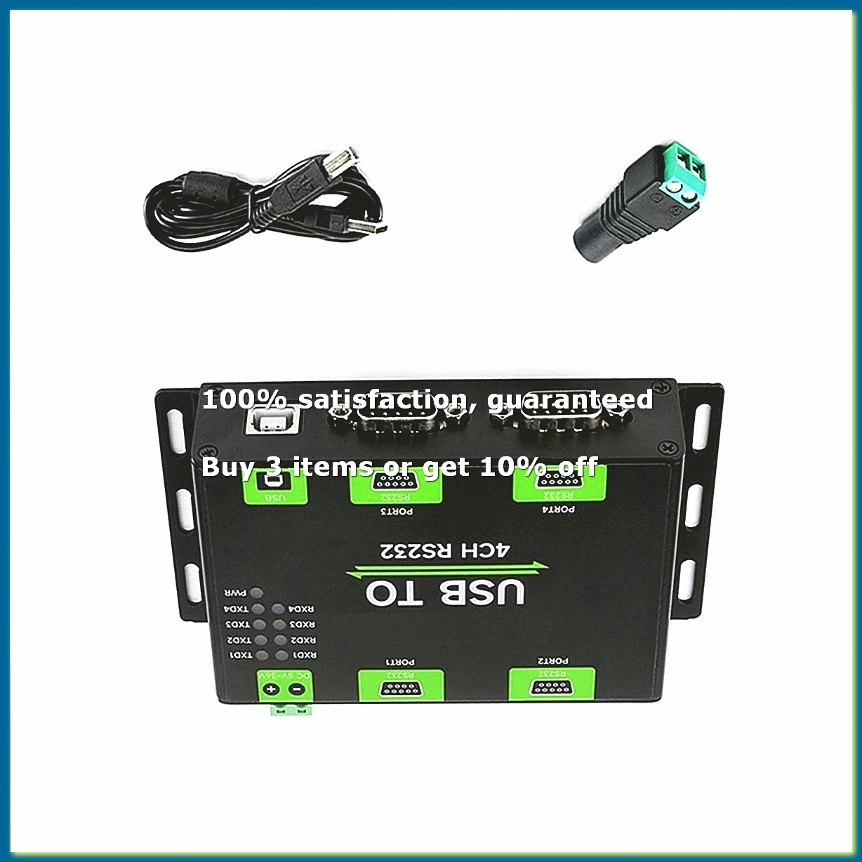 Industrial Isolated USB to 4CH RS232 Converter USB to Serial Adapter FT4232HL Chip Wind/Linux/Android,RS232 Male Port