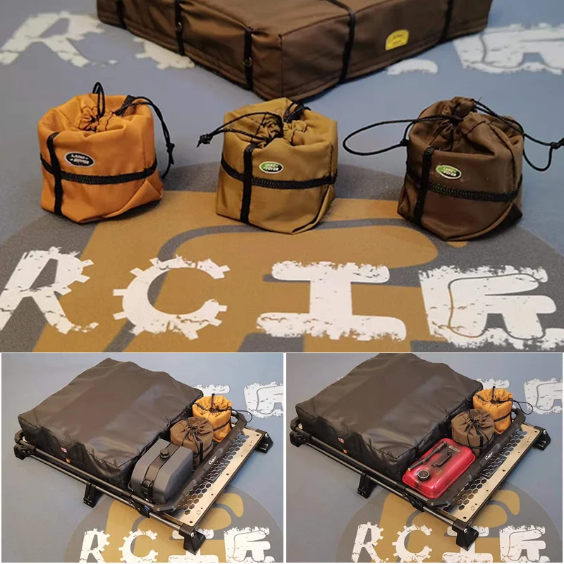 RC Mini Pot Bags Luggage Rack Replica Scenic Ornaments for 1/10 RC Crawler Car Traxxas TRX4 Defender RC4WD D90 Diy Parts