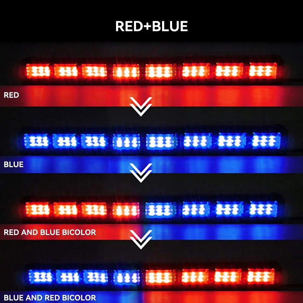 Luzes estroboscópicas de polícia led para grelha de emergência automática, lâmpada de aviso, barra de para-brisa, aviso de tráfego, lanterna, acessórios para carro