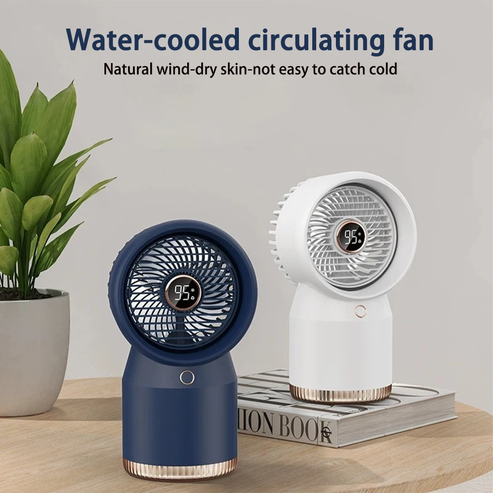 2-IN-1 Humidifier Fan Silent Air Cooler Mini Water Cooling Fan Home Usb Long Endurance Desktop Office Desk Fan with Night Light