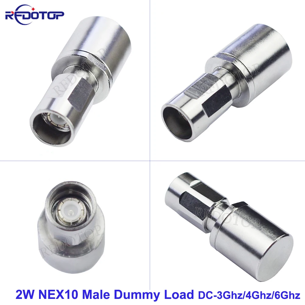 2W NEX10 Male Plug Connector DC-3GHz/4Ghz/6GHz 50 Ohm RF Coaxial Termination Dummy Load Nickel Plated RF Accessories