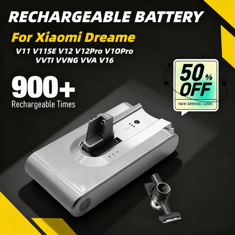 

Сменный аккумулятор 25,2 В, 3500 мАч для Xiaomi Dreame V11 V11SE V12 VVT1 VVN6 VVA1, аккумулятор для беспроводного пылесоса 18650.