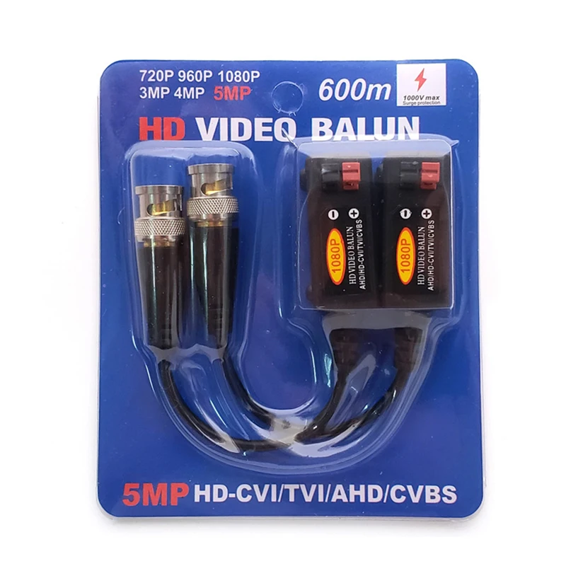 10 Pairs HD Passive Video Balun Support 1080P 3MP 4MP 5MP,  Lightning protection Video converter for CCTV Accessories