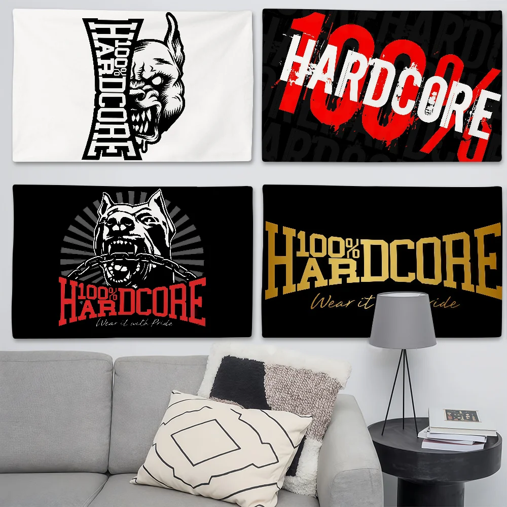 Modische 100 H-Hardcore-Flagge, geeignet für Geburtstagsfeiern, Wohnzimmer, Schlafzimmer und Outdoor-Camping-Dekorationen