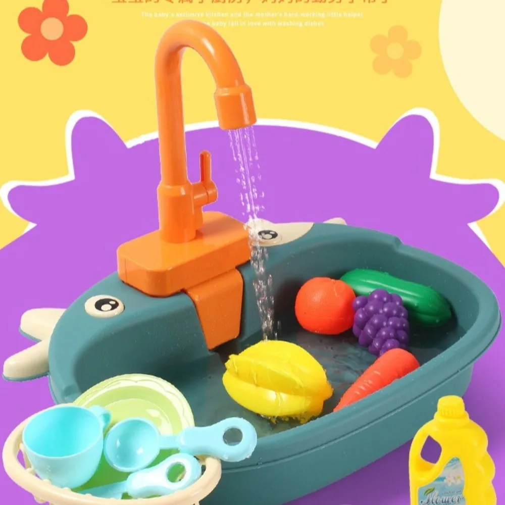 Vajilla, fregadero de cocina de un solo orificio, grifo de simulación giratorio, repuesto de plástico, regalo, grifo de fregadero, grifo de juego para niños