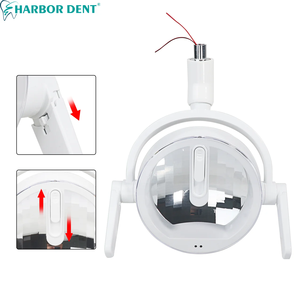 Lâmpada led refletora dentária com interruptor de um clique, cor branca/amarela, luz oral para equipamentos de odontologia de implante