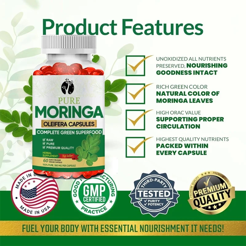 Moringa-capsules -60 capsules  - Moringa Leaf Powder recensie en prijs