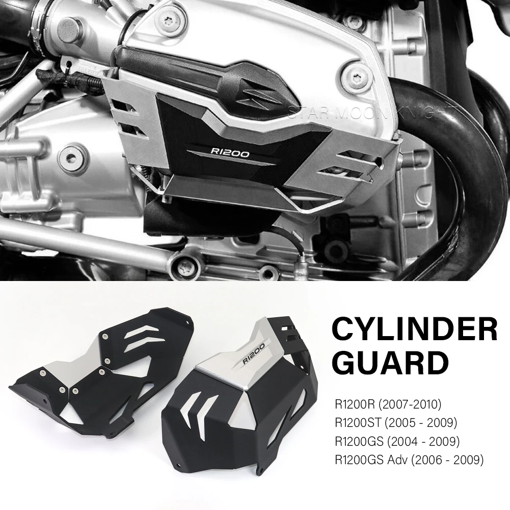 Protecteur de cylindre de moto noir, couvercle de moteur pour BMW GS 1200 2004 – 2009 R 1200 R GS R1200GS Adventure R1200R R1200ST