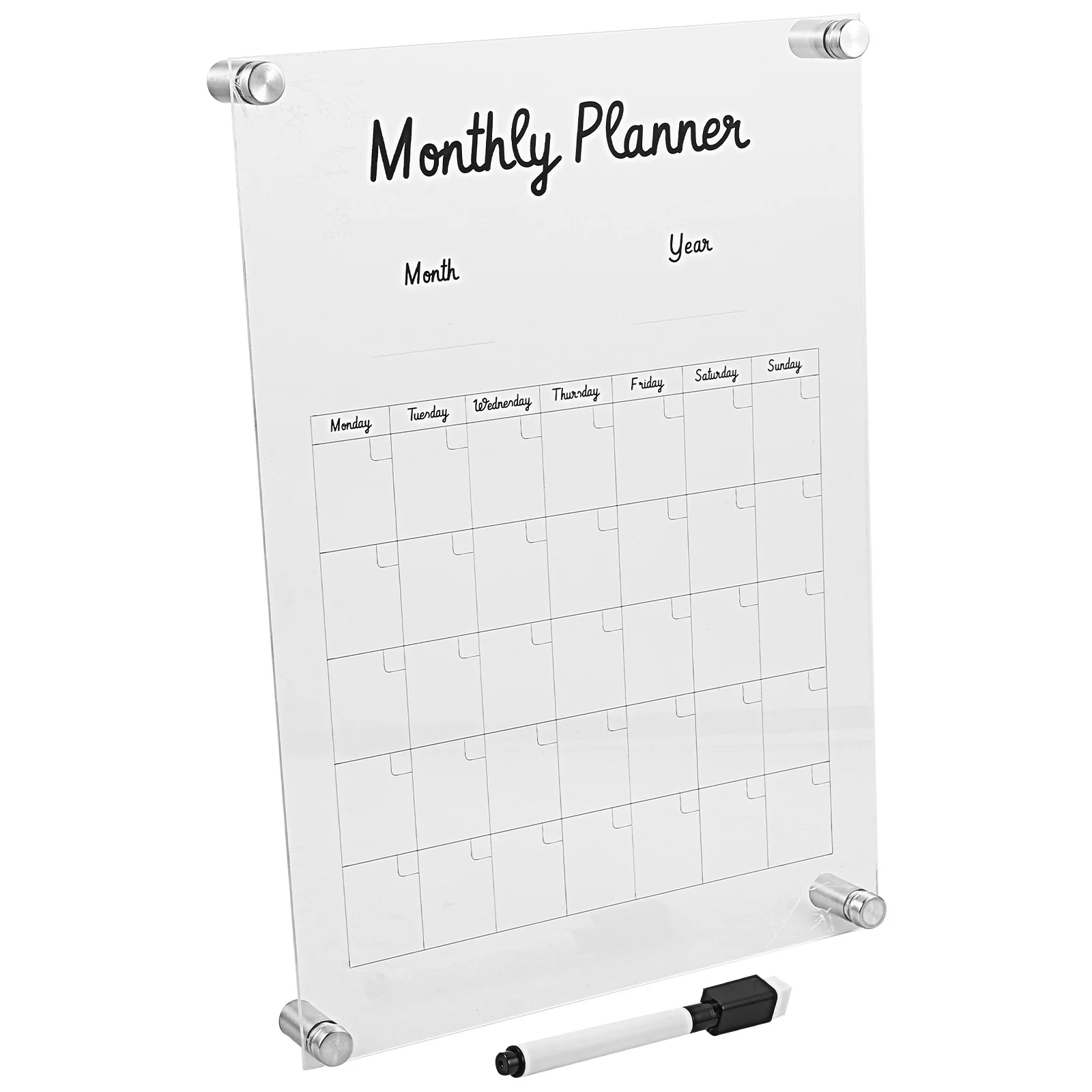 1 Set Acrylic Clear Message Board 29.5X20Cm Erasable Weekly Planning Board For Office Home School Study Kitchen Student Reminder