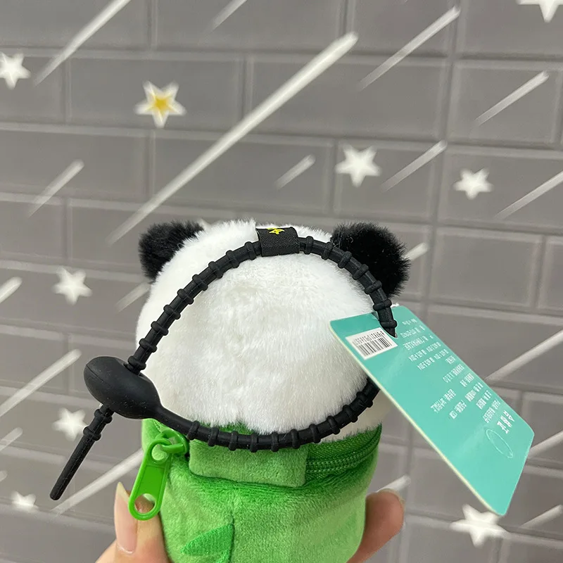 new funny  Cute Panda Plush Zero Wallet Mini Storage Bag Keychain  soft Plush Toy Backpack Pendant Doll