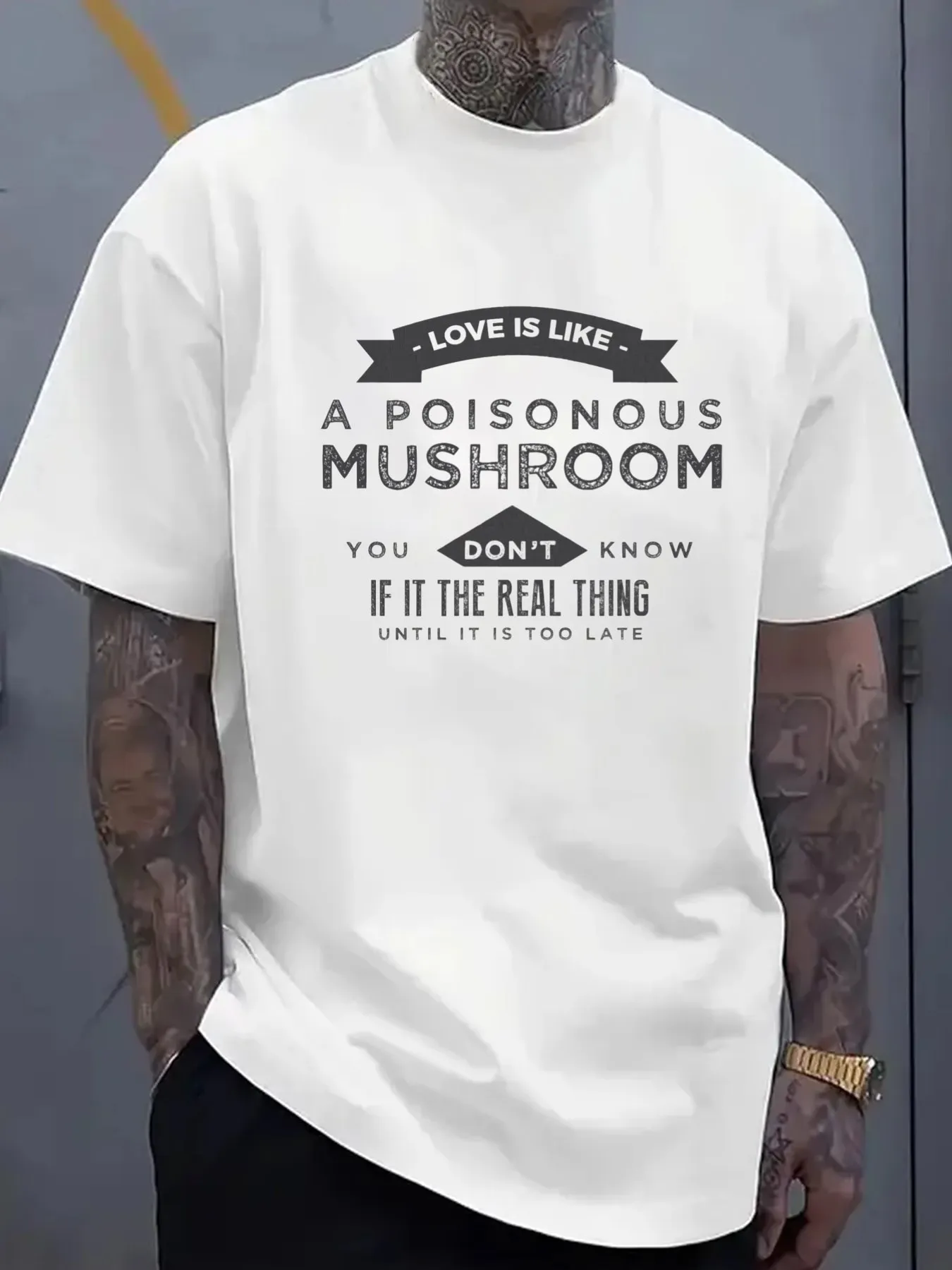 Colorful Poisonous Mushroom Love T-Shirt for Men