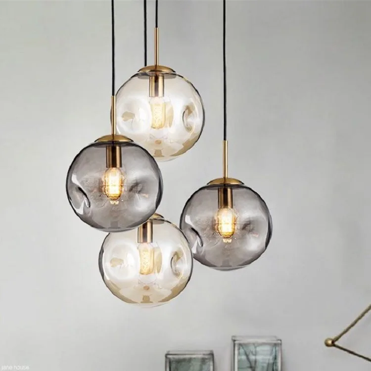 

Modern Glass Ball Pendant Lights Nordic Bubbles Hang Lamp Decor Lighting Fixtures for Dining Room Bar Cafe Suspension Luminaire