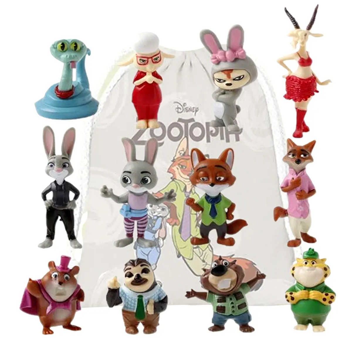

12Pcs Disney Zootopia 2 Cartoon Anime Figure Nick Fox Judy Gary Action Figure Kawaii Model Doll Toys Ornaments Fans Gift Bag