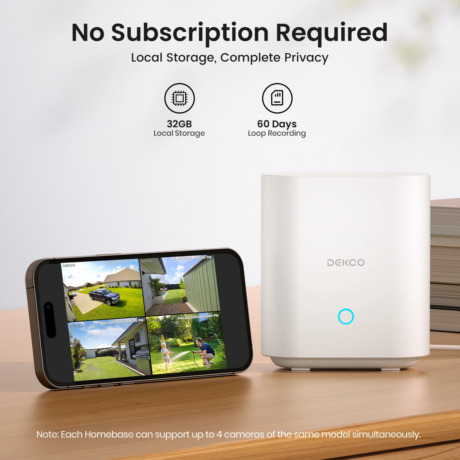 Dekco 3MP WiFi système de caméra solaire 4 Kit de caméra extérieure sans fil caméra de sécurité à domicile couleur Vision nocturne 2 voies Audio CCTV Cam