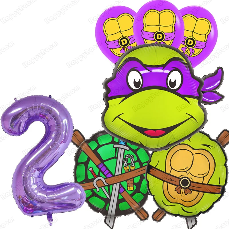 Teenage Mutant Ninja Turtles Themed Balloon Purple Digital Balloons 1-9old Birthday Party Decoration Supplies Party Photo Prop - view 2