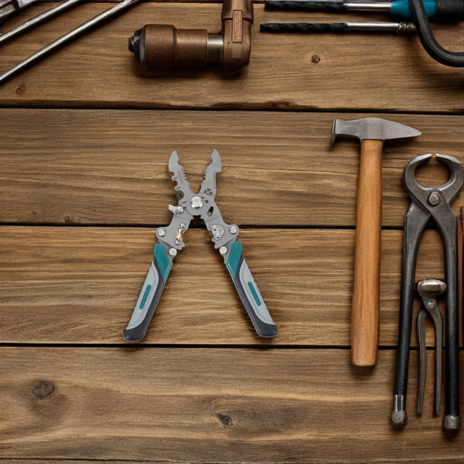 

Multifunctional Wire Stripper Tool For Electrician Foldable Metal Handheld Universal Stripping Plier Portable Electrical