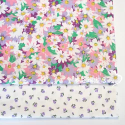 New Purple White Floral Printed Diy Patchwork Cloth For Quilting Baby Cribs Cushions Dress Sewing Cotton Fabric Tecido