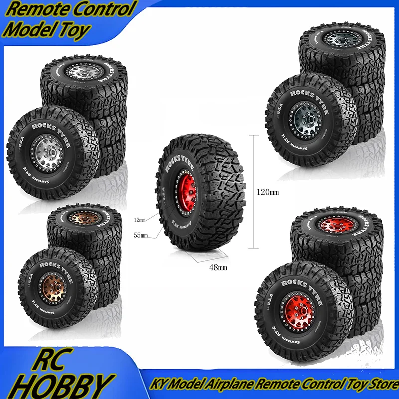Red Spider 1:10 Remote Control Off-Road Vehicle Accessories 1.9-Inch Tire Axial Yikong Trx4 Emperor Tire 120mm Metal Wheel Hub