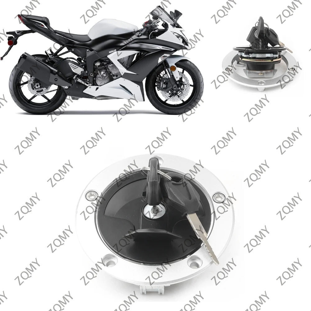 5 Holes Motorcycle Fuel Gas Tank Cap Cover Key Lock For Kawasaki Z800 Z1000 ZX6R ZX10R Z750R ZX14 ZX1400 Z750 etc