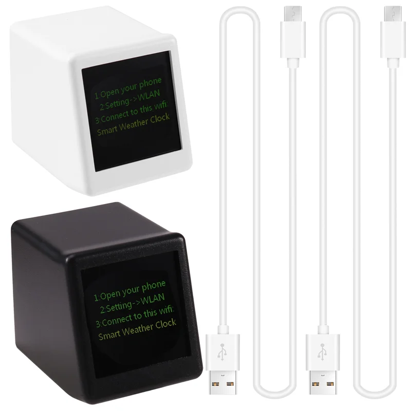 

ABMI-Digital Display Thermometer Hygrometer Mini Smart WIFI Weather Station Weather Temperature Humidity Time Clock