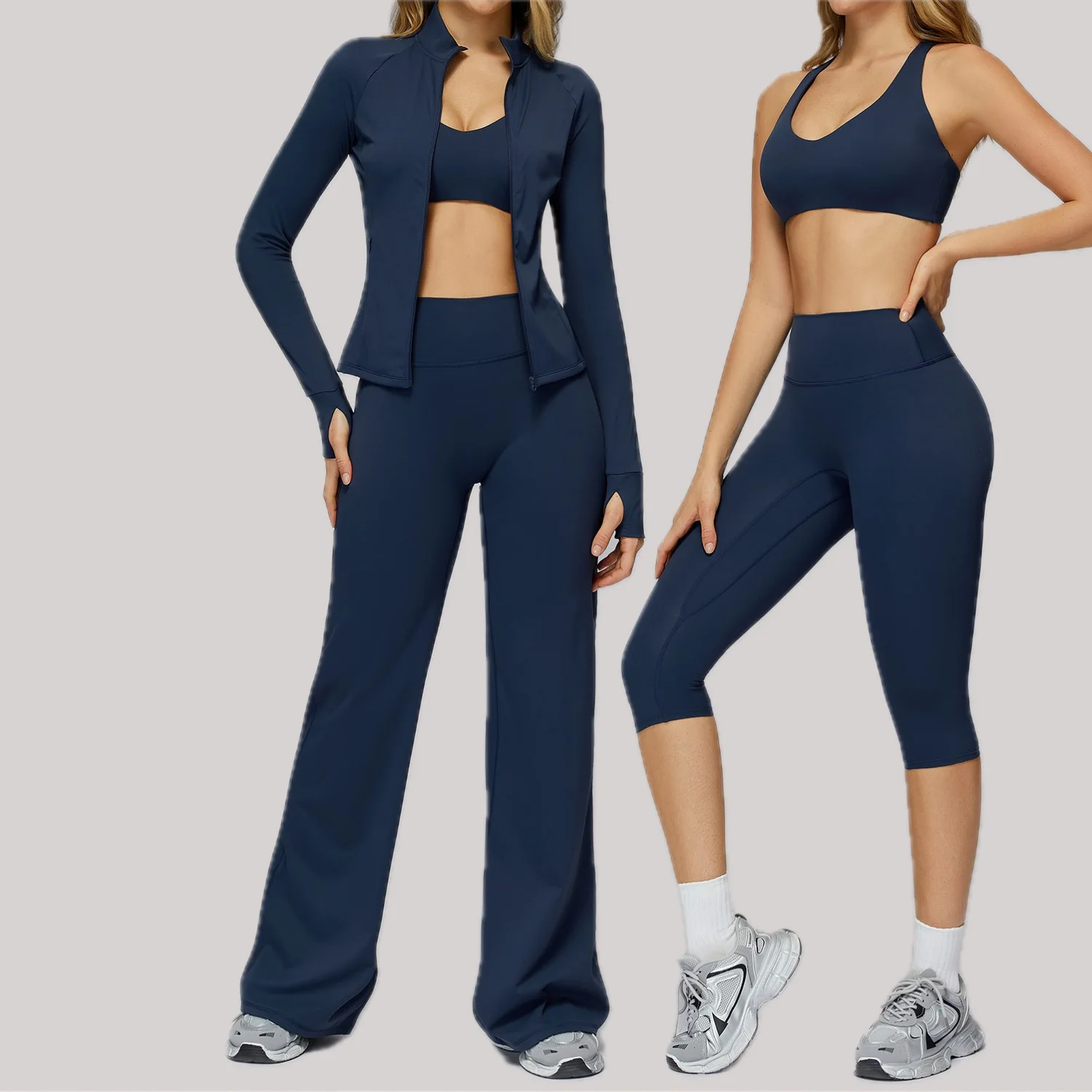 

2Piece Sexy Yoga Set Women's Tight Fitting wide Leg Leisure Exercise Set Women Outdoor Running fitness High Waist Breathable Set