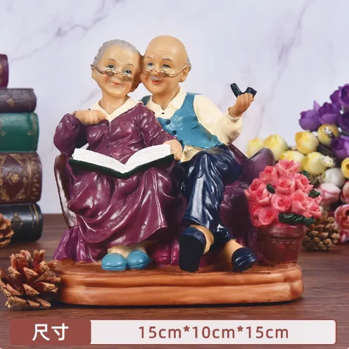 Modern Reading Eating Cycling Swinging Grandparents Resin