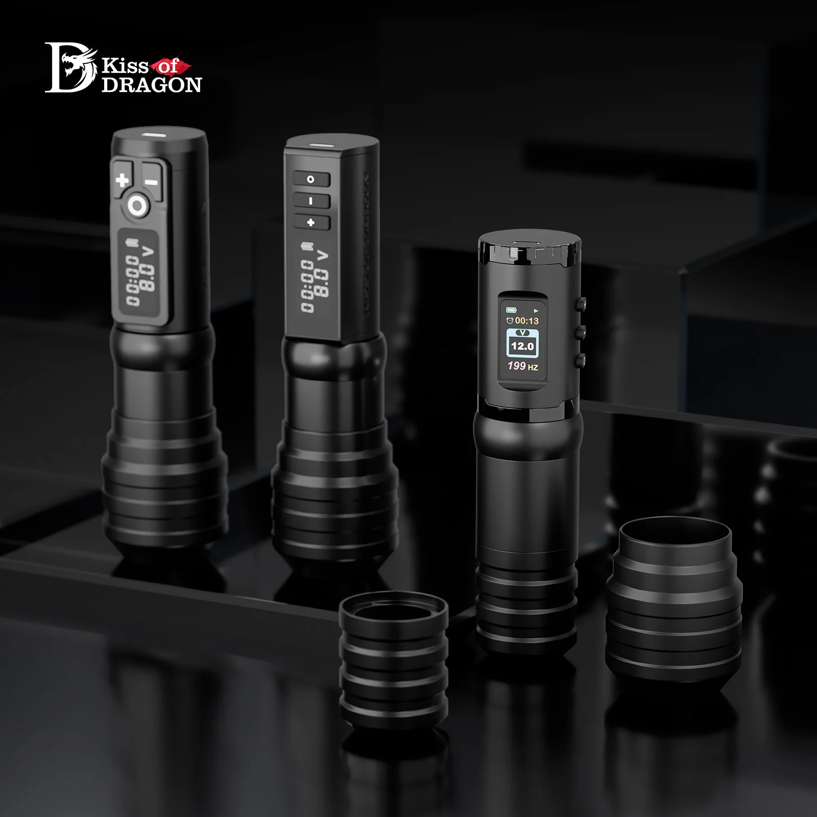 

Kiss of Dragon Professional Wireless Tattoo Machine Grip 42mm OLED Display 2000mAh Battery For Tattoo Artists