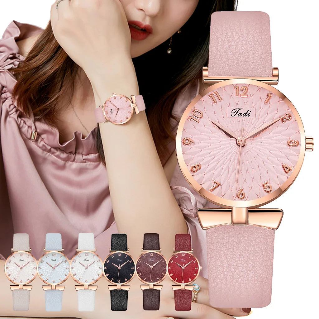 Fashion Women Watches Bracelet Set Flowers Ladies belt Watch Casual Leather Quartz Wristwatch Clock Gifts Relogio Feminino