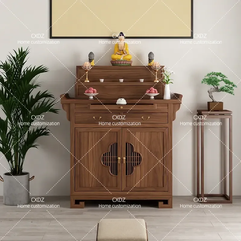 North American black walnut table incense table household incense table Shendai Xianjia Shodai Buddhist Hall solid wood