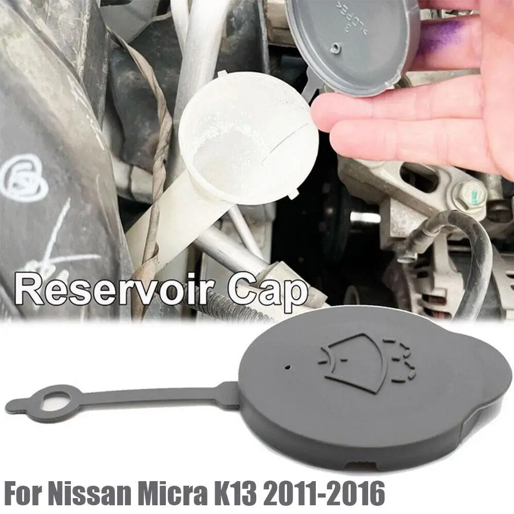 Car Windshield Wiper Washer Fluid Reservoir Cover 28913-1HA3A Water Tank Bottle Lid Cap Accessories For Nissan Micra K13 2011-16