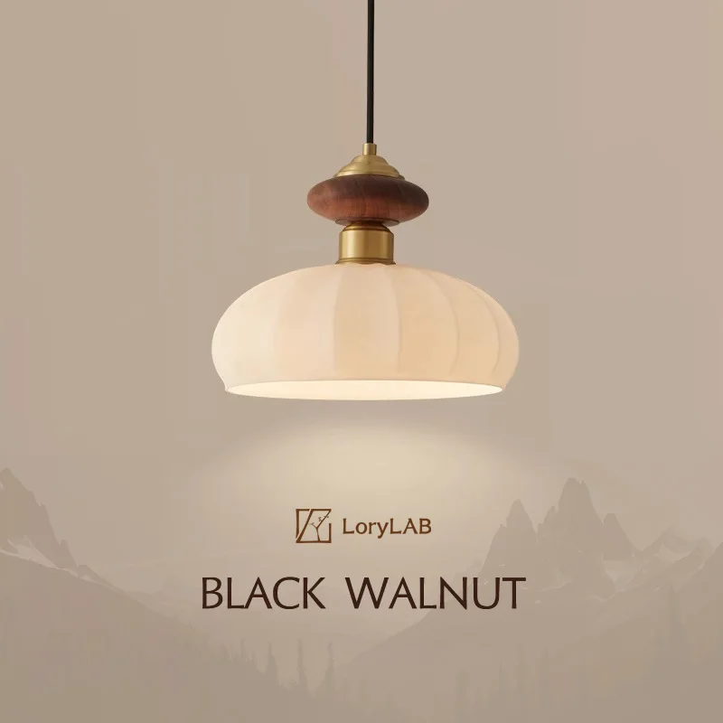 

Абажур из латуни и ореховой древесины, винтажный подвесной светильник в французском ретро-стиле для столовой, спальни, прикроватного столика, кухонного островка