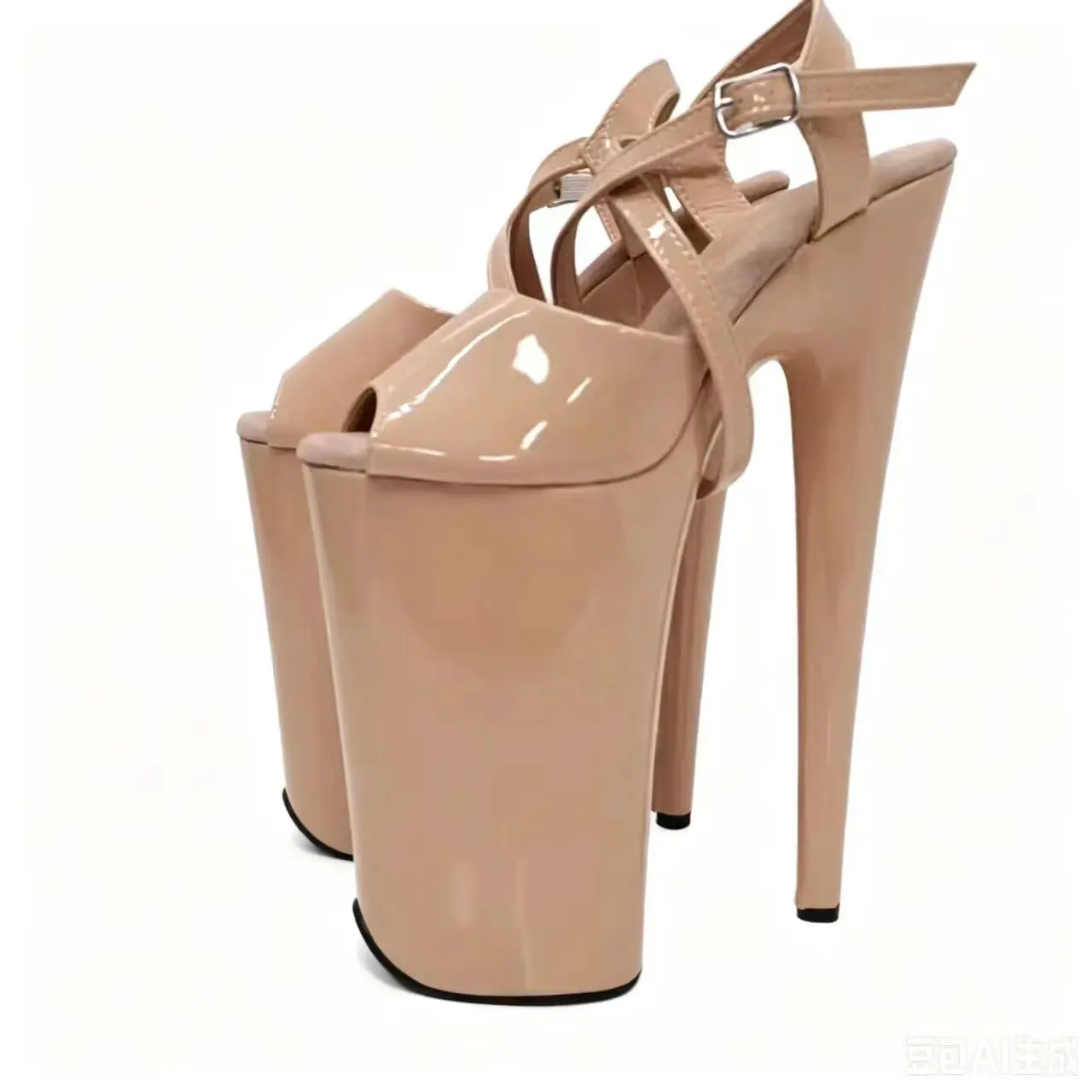 Popular 26CM custom solid color high heels sexy painted pole dance Shoes new big fish mouth sandals 1K