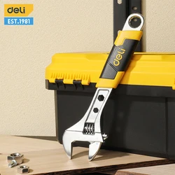 Deli 6/8/10 Inch Verstelbare Sleutel Laser Geëtst Schaal Sleutel Plastic Handvat Roestvrijstalen Universele Sleutel Fiets Reparatie Tool