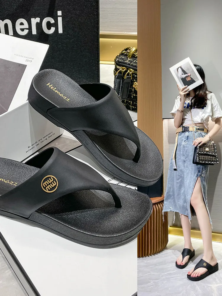 

New Women's Summer Double Strap Fashionable Flat Sandals Outdoor Wear Korean Style Beach Shoes Anti-Slip Deodorant Classic Sl...