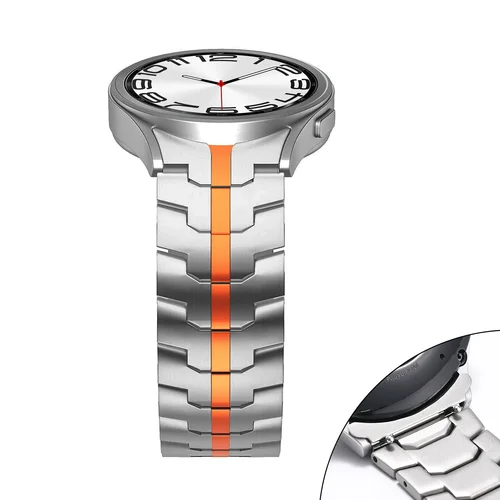 Imagen 2 del producto Correa de acero inoxidable para Samsung Galaxy Watch 7 6 5 4 40mm 44mm 6 Classic 43mm 47mm sin huecos banda de Metal 5Pro 45mm pulsera rápida