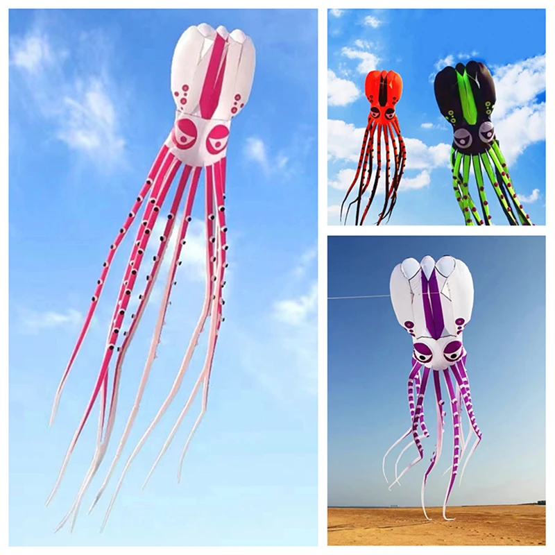 Kites de pulpo de 18m, juguetes inflables, paracaídas, windsurf, pipas voladoras coloridas, pipa de dragón, tabla voladora, pipa profesional para adultos