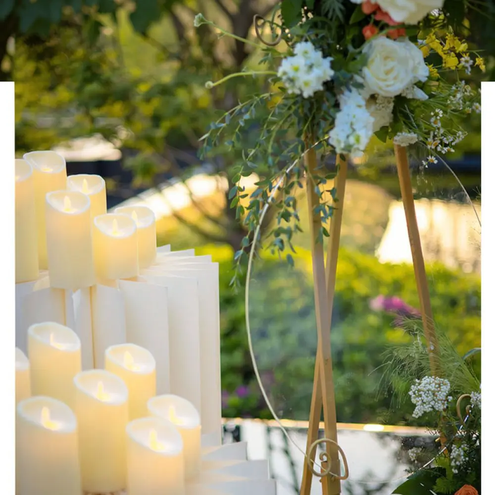 Electronic LED Candle Light Rechargeable Remote Control Flameless Flickering Lamp Wedding Party Home Decor Romantic Gift Light