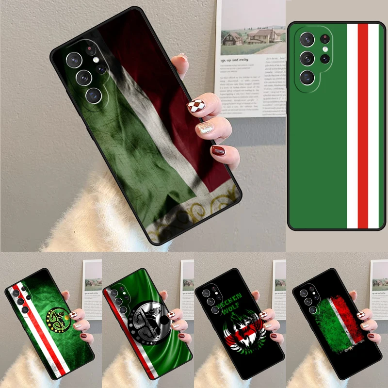 Cover For Samsung Galaxy S24 Ultra S21 S22 S8 S9 S10E Note 10 20 Plus FE S23 Chechen Flag Chechnya Phone case Coque