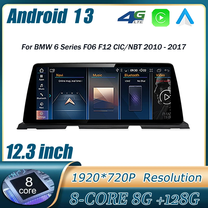 

Android 13 Wireless Carplay 4G WIFI Car Multimedia Video Player GPS Navigation For BMW 6 Series F06 F12 CIC/NBT 2010 - 2017