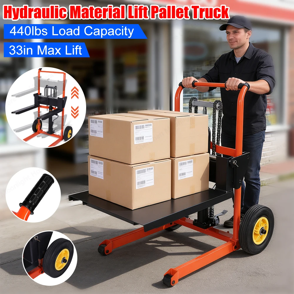 

Гидравлическая тележка-штабелер из легированной стали, ручной вилочный погрузчик для поддонов, подходит для супермаркетов, складов и домашнего использования