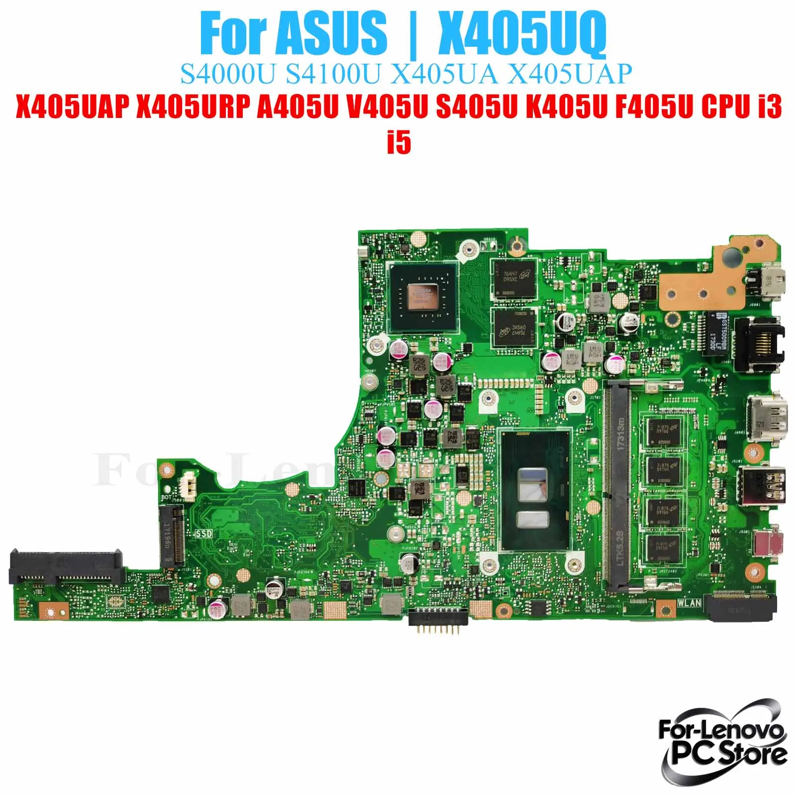 

X405UQ For ASUS Motherboard X405UQ S4000U S4100U X405UA X405UAP X405UB X405UR X405URP Laptop Mainboard
