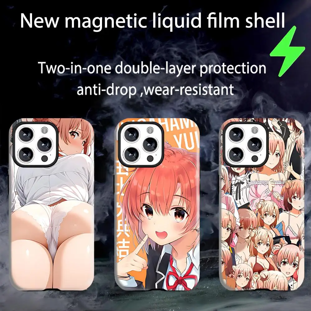 Чехол для телефона аниме Oregairu, магнитный глянцевый корпус 2-в-1, для iPhone 16e 16 15 14 13 12 11 Pro Max Plus mini XS
