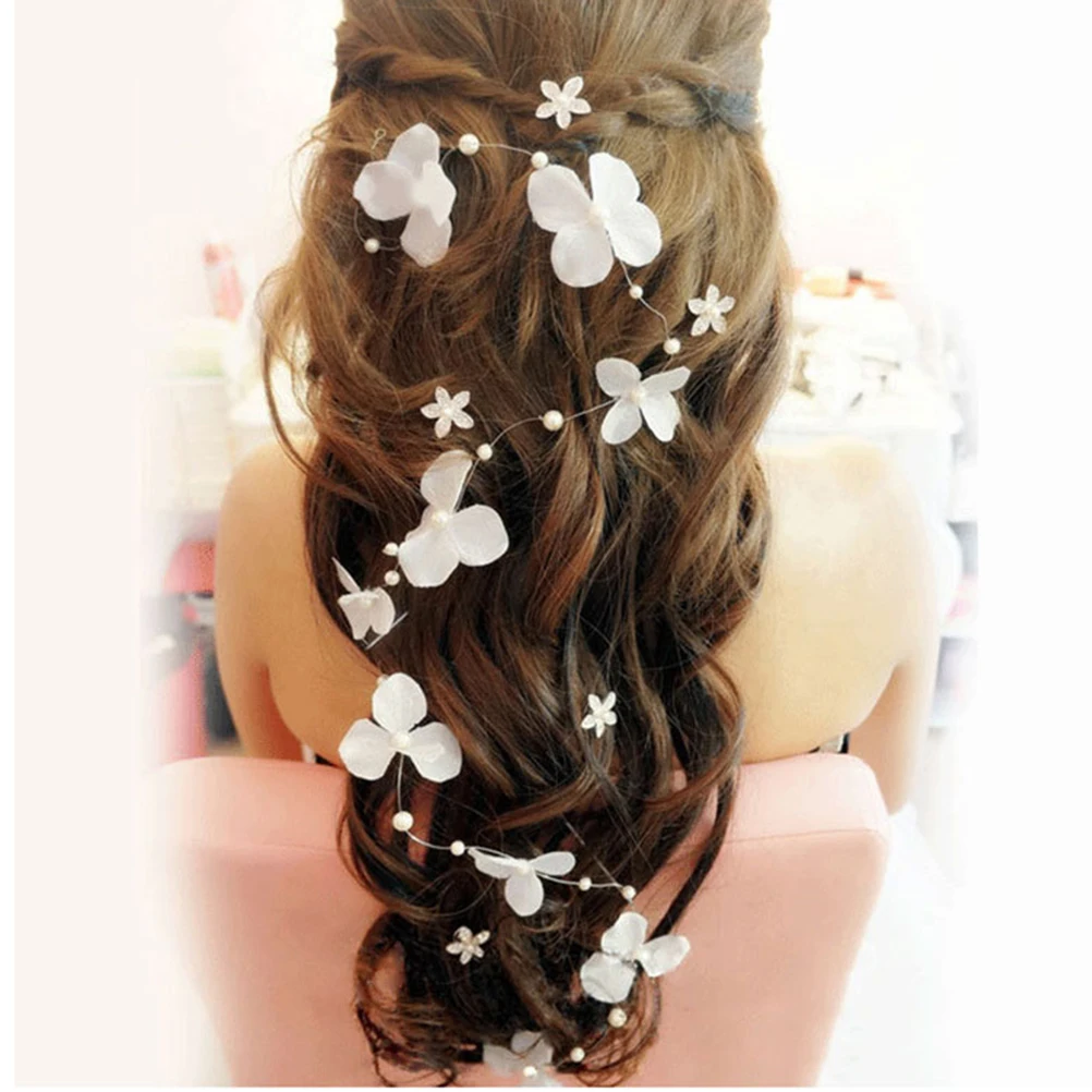 

5 Pcs Pearl Head Flower Bridal Hairband Vine Headband Wedding Bands Headwear Modeling