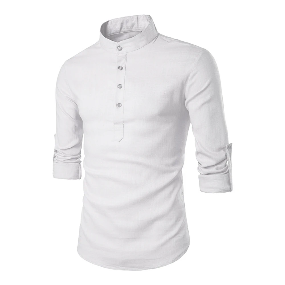 KB New Men\'s Casual Blouse Cotton Linen Shirt Loose Tops Long Sleeve Tee Shirt Spring Autumn Casual Handsome Men Shirts