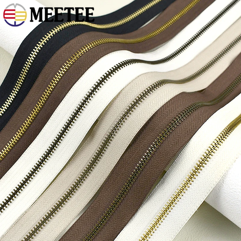 

1-5Meters 5# Sewing Clothes Metal Zipper Tape Coat Jacket Zips Bag Closure Zip Roll By Meters Zippers Repair Kit DIY Accessories