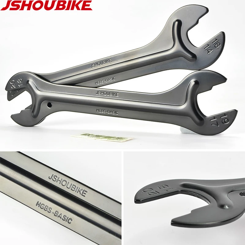 JSHOU BIKE Head Open End Axle Hub Cone Wrench 13 to 24mm High Carbon Steel Bicycle Hub Spanner Repair Bike Tools for MTB