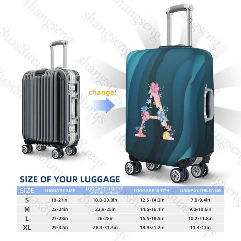 Initials Roses Bling Travel Luggage Cover Elastic Suitcase Trolley Protector Cover dust cover Suitcase Case For 18-32\